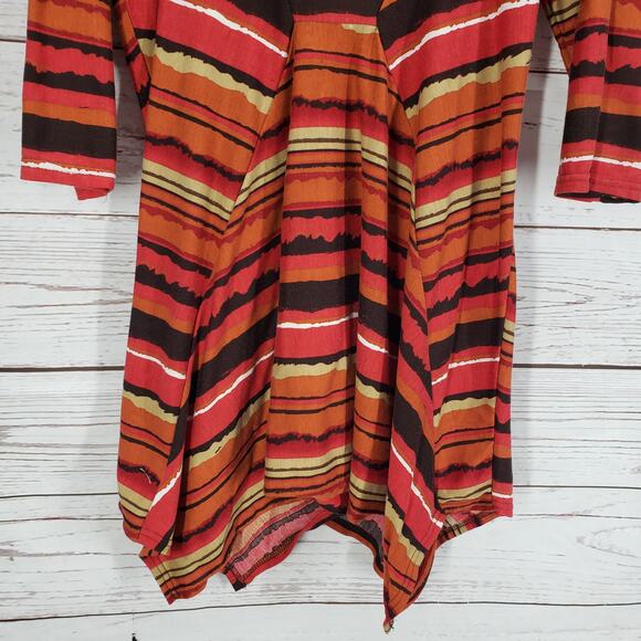 Wrangler Women's Cotton Blend Beaded Striped Long Top Size Large - Picture 11 of 12